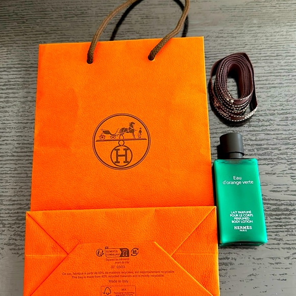 Hermes gift bag, ribbon & body lotion.  Offers welcome! - Picture 1 of 1